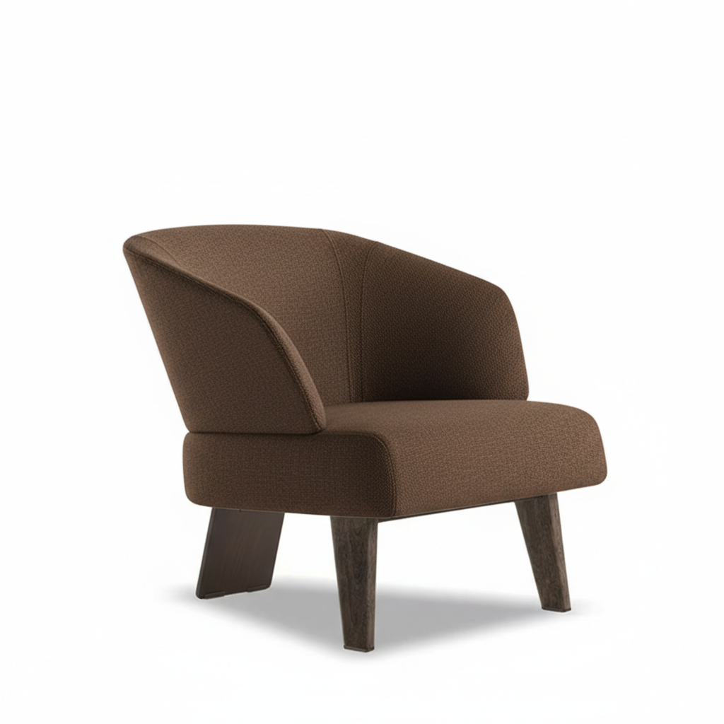 Bennett-Lounge-Chair-(A1)-Brown-Fabric-A1BMG-007F Bennett Lounge Chair (A1) Cream Fabric - Fabric A1-Kq21008-07 - Image 1