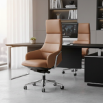 Gordian Office Chair Brown Half Leather - Image 2