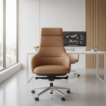 Gordian Office Chair Brown Half Leather - Image 4