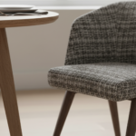 Eason Dining Chair Dark Walnut Fabric - Image 3