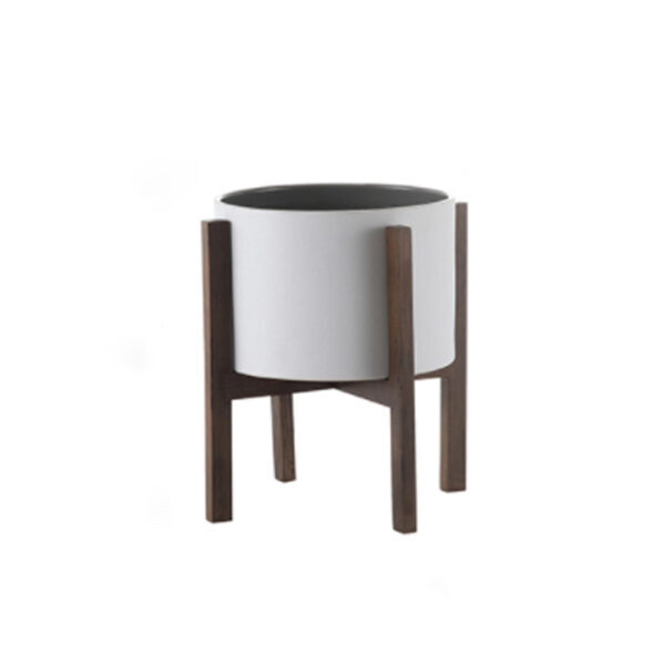 Albero Flower Pot - White + Grey