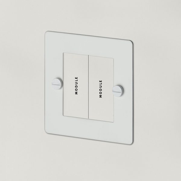 1G Euro Plate - 2 Mod / White