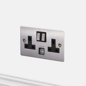 2G UK SOCKET USB / Steel