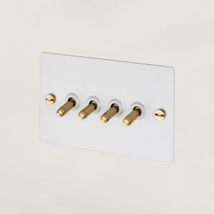 4G Toggle Switch / White / Brass