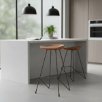 570-H75 Bar Stool Brown Wood - Image 2