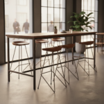 570-H75 Bar Stool Brown Wood - Image 3