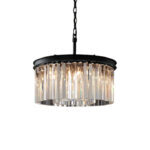 Gwiber Round Chandelier (Clear Glass + Black Iron)