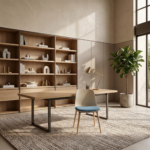 Lola 03 NA OFFICE CHAIR – KHAKI & BLUE - Image 2