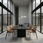 Celsa Dining Chair Metal Leather Brown - Image 4