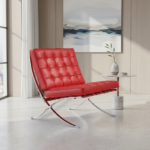 Barcelona Lounge Chair Red Leather - Image 3