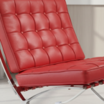 Barcelona Lounge Chair Red Leather - Image 4