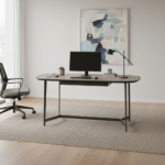 Brondby Desk Grey Bonded Leather - Image 2