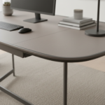 Brondby Desk Grey Bonded Leather - Image 3