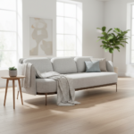 Evanston Sofa 3 Seater Light Grey Fabric - Image 2