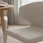 Javel Dining Chair Beige Faux Leather - Image 3