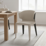 Javel Dining Chair Beige Faux Leather - Image 4