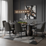 Logan Rectangular Dining Table - 3.0 Black Marble - Image 2