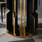 Logan Rectangular Dining Table - 3.0 Black Marble - Image 4