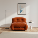 Nube Sofa 1 Seater Sofa Brown Suede - Image 2