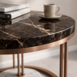 Tanzania Side Table Brown Carybiu Marble - Image 3