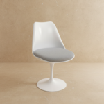 Tulip Chair Armless Grey Fabric - Image 2