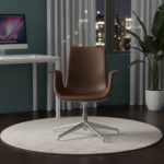 Vitruvio Office Chair H.76 Dark Brown Leather - Image 4