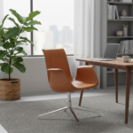 Vitruvio Office Chair H.86 Brown Leather - Image 4