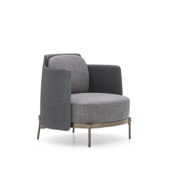 Evanston Lowback Armrest Grey Fabric