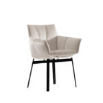 Earl Dining Chair - Swivel Light Grey Fabric