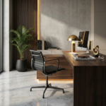Eames Aluminium Management Black Glides Leather - Image 4
