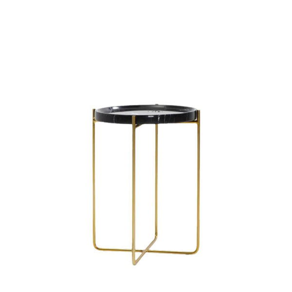 Dominique Side Table Black Marble