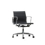 Eames Aluminium Management Black Leather (With Castor)
