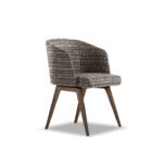 Eason Dining Chair Dark Walnut Fabric
