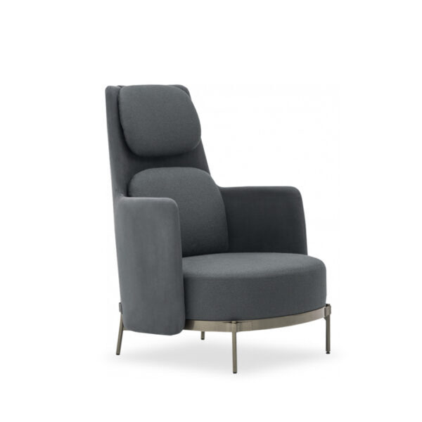 Evanston Bergere Lounge Chair Grey Fabric