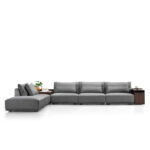 Landon Sofa Set Fabric Dark Grey