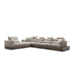 Logan Sofa Modular Set Microfiber Light Brown