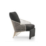 Lovelace Lowback Dark Grey Fabric Stainless Steel