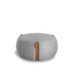 Sarnia Pouf Large Stool Grey Fabric