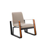 Thatcher Lounge Chair Dark Leather Iron