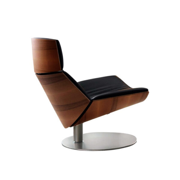 Verity Lounge Chair Black Italian Leather