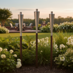 Stainless Steel Outdoor Garden Torch Orchos Silver Hardwood - Image 7