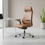 Coups Office Chair Brown Half Leather - Image 5