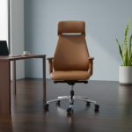 Coups Office Chair Brown Half Leather - Image 6