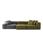 Boneli Sofa (Small Armrest) Olive Green Fabric