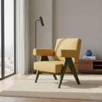 Veneto Lounge Chair Ochre Fabric - Image 6