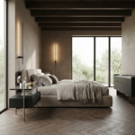 Porvo Bedside Table Solid Wood Marble - Image 4