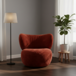 Chubo Lounge Chair Terracotta Fabric - Image 4