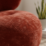 Chubo Lounge Chair Terracotta Fabric - Image 5