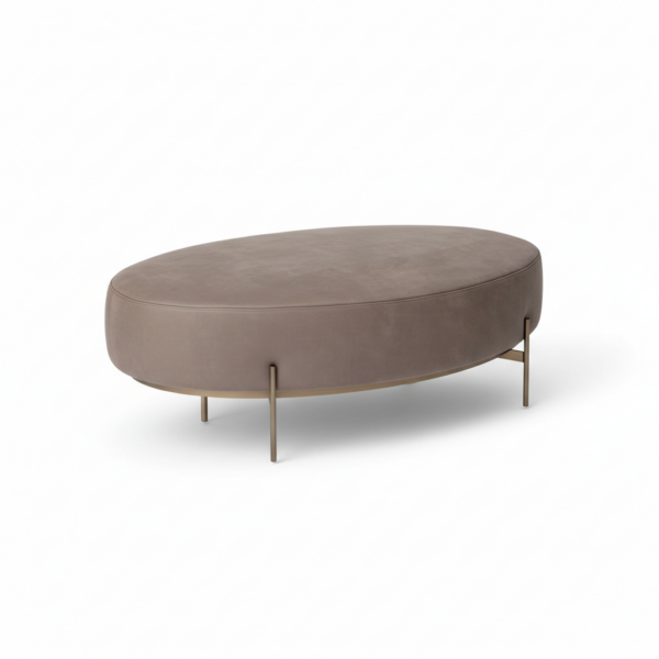 Velvo Oval Bench Brown Fabric