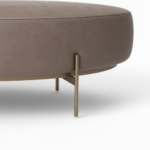 Velvo Oval Bench Brown Fabric - Image 4